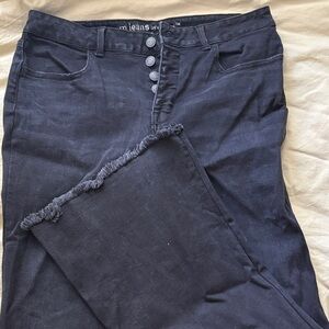 Black Frayed Hem Jeans
